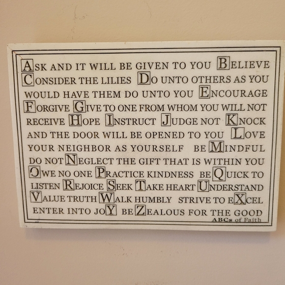 ABC's of Faith Marble ? Resin Plaque ~ Spirituality ~ Kindness ~ Positive Vibes - Picture 4 of 14